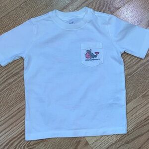 Vineyard Vines Eater White Kids' Tee with Whale Pocket